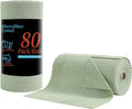Tigona 80 Pack Microfiber Cleaning Cloth Roll,Lint Free Rags & Tear Away Reusable Towels Washable Scratch,Ultra Absorbent Dish Rags(12" x 12") for Car Kitchen Home Garage-Green