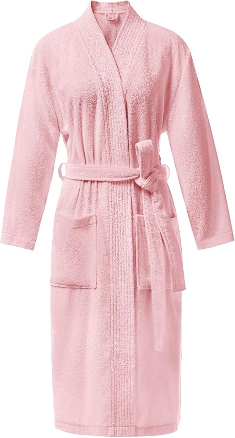SIORO Women Terry Cloth Bath Robes with Pockets, Soft Long Cotton plush Kimono Wrap Bathrobe, Spa, Fuzzy Female nightgrown