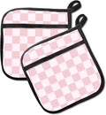 2 Pack Pot Holders for Kitchen Clearance, Cute Hot Pads, Funny Oven Pot Holders, Potholders Sets for Kitchen Heat Resistant Pink Cute Checkerboard