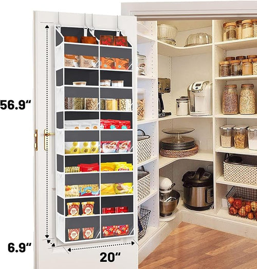 2 Pack Over the Door Organizer 5 Tiers, Extra Large Behind Door Storage of 10 Compartments, 80 lbs Weight Capacity Over Door Organizer, Door Hanging Organizer for Closet, Diaper Organizer,Room storage