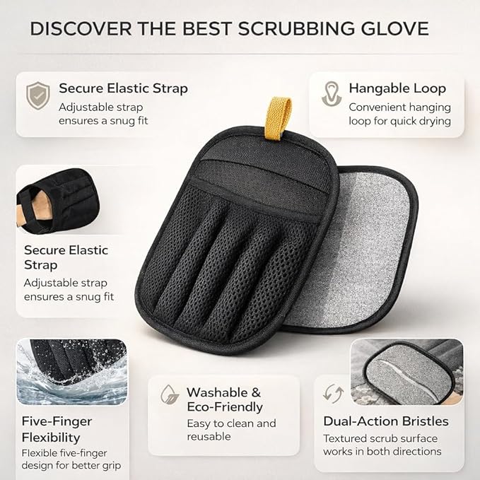 Pet Hair Removal Glove for Cats & Dogs, Upgraded Five-Finger Electrostatic Pet Hair Gloves, Reusable Magic Brush Pet Hair Remover Tool for Laundry, Couch, Carpet, Car Seat