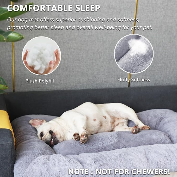 zihapgpzp Dog Crate Pad 30 x 19 for Medium Size Dogs, Super Soft & Plushy Puppy Bed Non-Slip and Machine Washable, Comfort Fluffy Dog Kennel Pad Pet Sleeping Mats,Light Grey 30inch