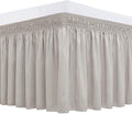 Biscaynebay Wrap Around Bed Skirts for King & Cal King Beds Short Drop of 12", Camel Grey Adjustable Elastic Dust Ruffles Easy Fit Wrinkle Resistant Silky Luxurious Fabric Machine Washable