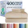 400 Thread Count Cotton Sheet Set - Full Size 100% Cotton Sheets - Easily Fits 8" to 16" Mattress - Silky-Soft, Wrinkle Free, Breathable and Comfy - Deep Pockets & Hotel Quality Bedding Set - Cream