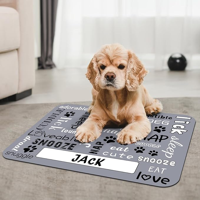 Personalized Dog Cat Food Mat Non-Slip Custom Dog Feed Placemat Water Absorbent Customized PU Mats for Pet Food and Water-Style7