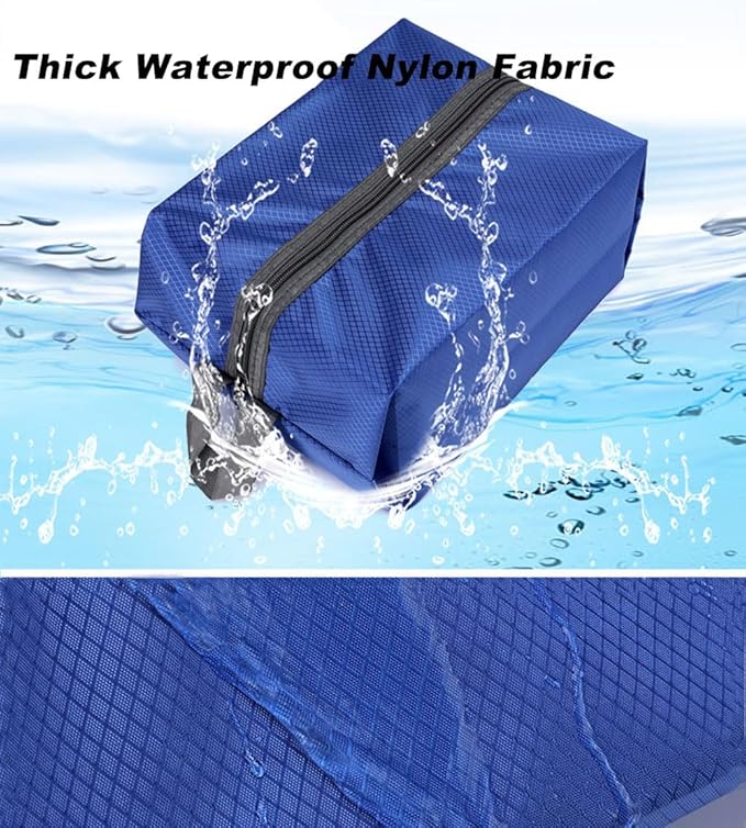 Bellcon Washable Shoe Bags for Travel, 4 Pack Blue, Nylon and Oxford Fabric, Zipper Closure