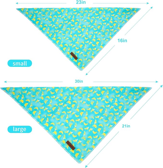 MR. CHUBBYFACE Bananas Dog Bandanas Reversible Triangle Bibs Scarf Accessories for Dogs Cats Pets