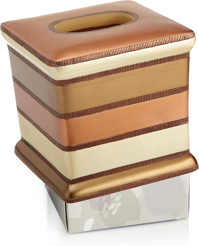 Resin Tissue Box Cover for Modern Home Decor - Minimalist Square Tissue Box Holder for Guest Room, Bedroom, Bathroom, Tabletop & Office - Durable and Aesthetic Tissue Holder, Contempo