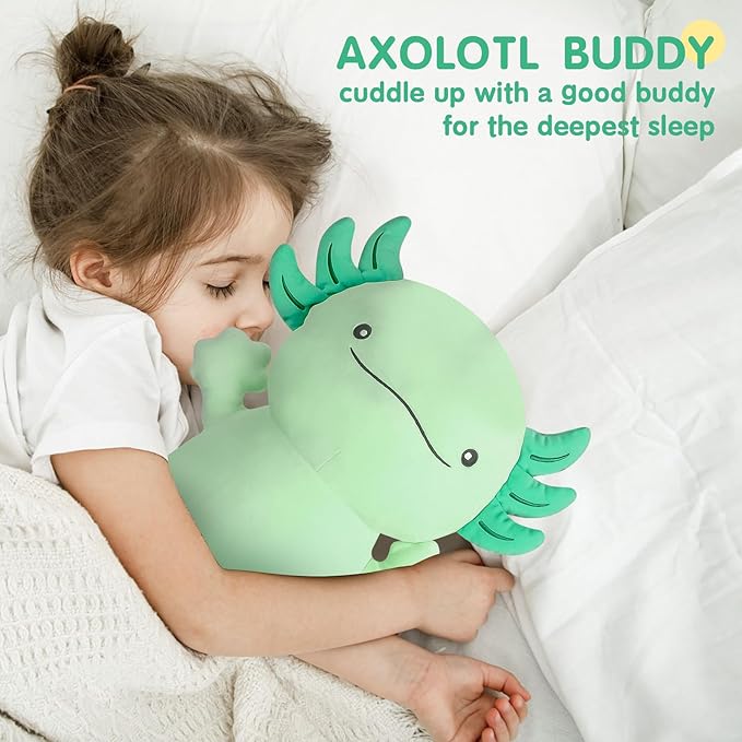 Dalmao 36" Giant Green Axolotl Stuffed Animal, Cute Soft Long Axolotl Plush Large Body Pillow Big Squishy Plushies Toy, Gift for Kids, Boys, Birthdays, Halloween, Christmas