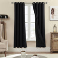 Rutterllow 100% Blackout Curtains 2 Panels, Full Shade 72 Inches Long Complete Drapes for Living Room, Thermal Insulated Bedroom Window Treatment Drapes (Black, 52x72 inch)