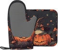 Frog Pumpkin Fairy Tale Oven Mitts and Pot Holders Sets, Home Silicone Heat Resistant BBQ Gloves for Kitchen Baking Cooking Grilling Microwave
