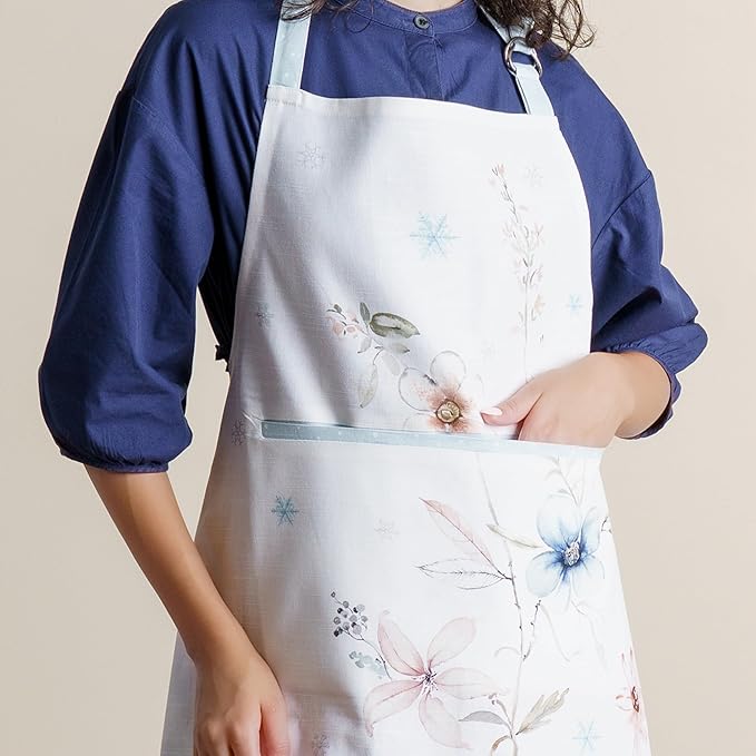 Maison d' Hermine 100% Cotton Apron for women with Pocket Kitchen Chef Apron for Men Cooking Gardening Server Waitress