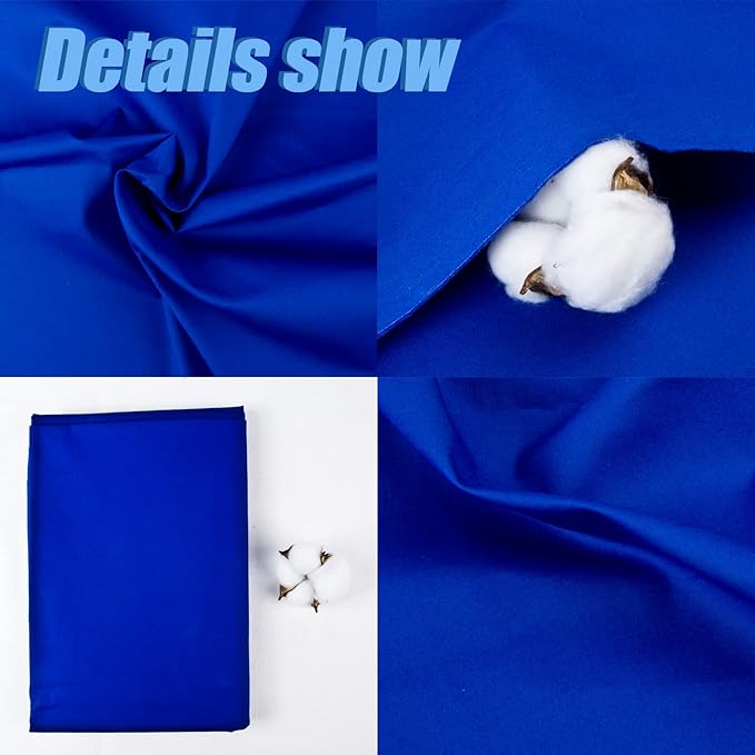 2 Yard Blue Cotton Fabric,Natural Cotton Poplin Fabric by The Yard, 59 Inches Wide 100% Cotton Fabric,Soft Embroidery Muslin Quilting Material for Sewing Material Apparel Cloth
