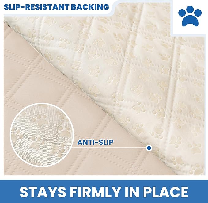 CYCMACO Waterproof Couch Covers for Pets, Waterproof Dog Bed Cover, Anti-Slip Soft Dog Blankets, Couch Cover for Dogs Washable, Pet Blanket for Puppy Large Dogs Cat (82x82 Inch, Beige)