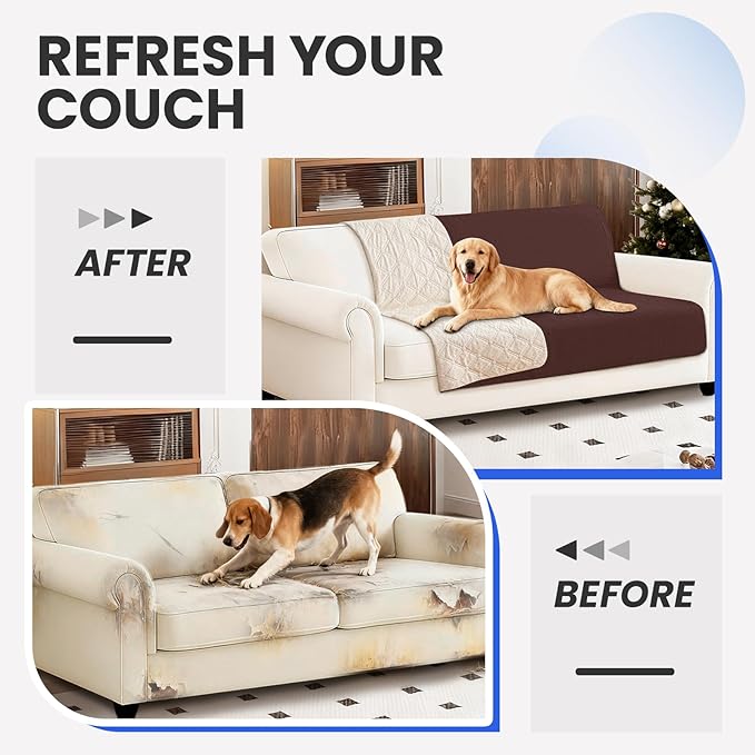 CYCMACO Waterproof Dog Bed Cover Pet Blanket, Soft Couch Cover for Dogs Washable, Non-Slip Dog Blanket Protect Furniture Couch Sofa Car for Puppy Large Dogs Cat (30x70 Inch, Coffee)