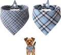 Small Dog Bandana,Soft Cotton Pet Triangle Scarf for Small Dogs & Cats,Lightweight Tie-On,Pet Photo Prop,Cute Holiday Dog Bandana 2 Pack (Bule)