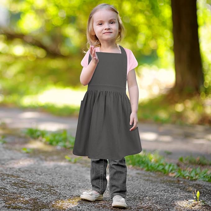 Kids Pinafore Apron, Cross Back Apron, Japanese Style Bib Aprons Home Clothes