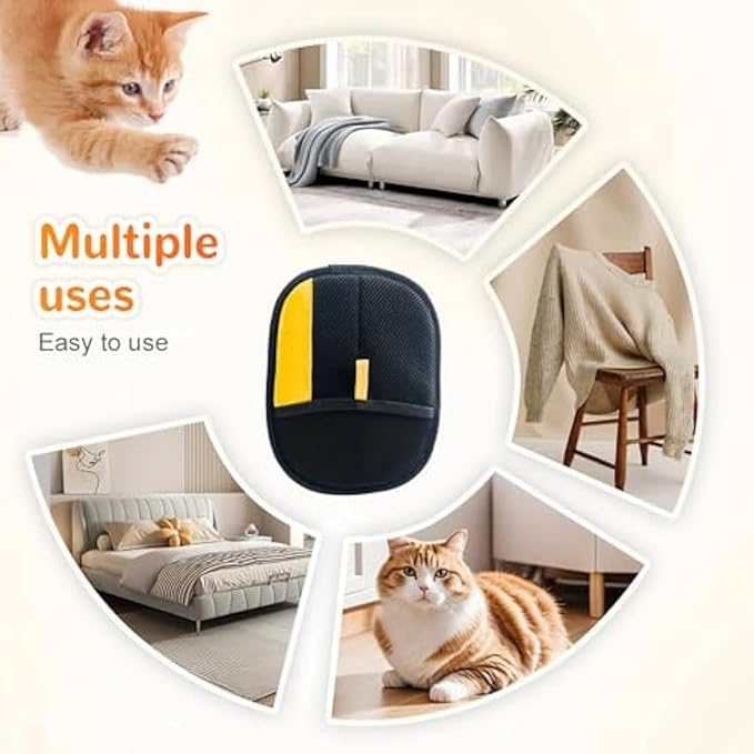 1PC 2025 Electrostatic Gloves Pet Hair: Pets Hair Remover Electro Antistatic Hair Removal Glove Cat Mitt Mitten Static Reusable Tool Furniture Cleaning Animal Double Sided Grooming Magic Fur Dogs Mit