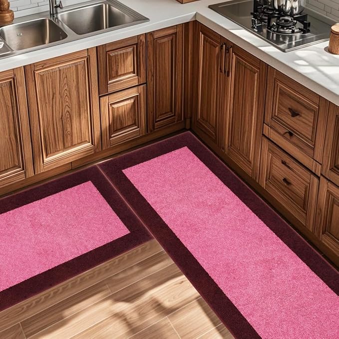 DOMUSTEX Machine Washable Throw Rug 24" x 36", Non Slip Kitchen Mat for Floor, Absorbent Entryway Rug for Kitchen, Bathroom, Door