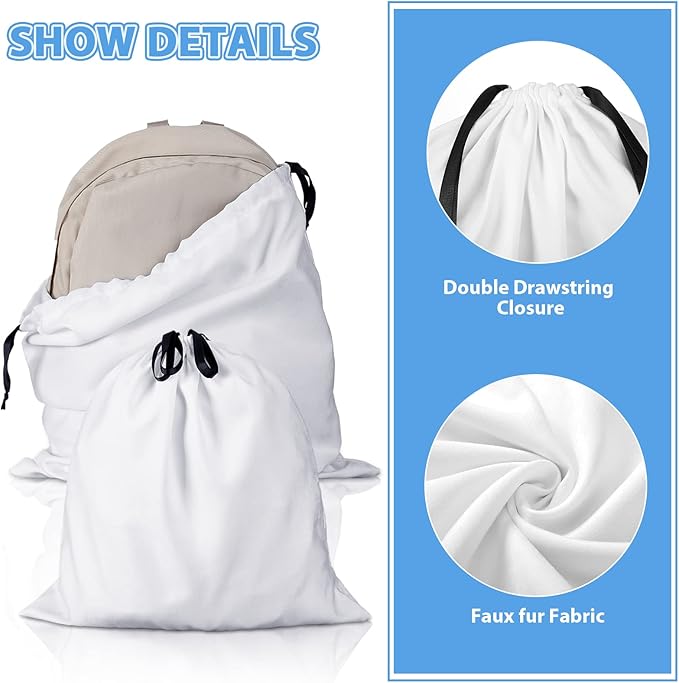 Woanger 10 Pcs Dust Cover Bags Large Cotton Breathable Bags Dustproof Drawstring Storage Bag for Shoes Purses Handbags Travel Packing Luggage Organizer Home Storage, 2 Sizes