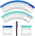 36 Packs Color Pill Pouch Bags 12mil 3 x 2.75 Inch bpa-Free, Frosted Clear EVA Materials, Heavy-Duty Thick Plastic Bags for Travel Medicine Organizer, Jewelry, Small Craft Pieces-Clear+Green