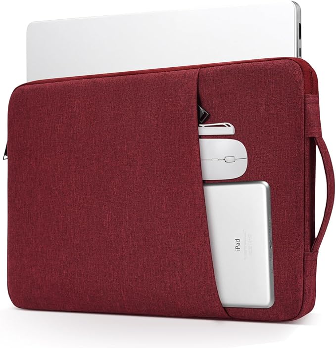 16 Inch Laptop Sleeve for 16 inch New MacBook Pro M4/M3/M2/M1 Pro/Max A3186 A3403 A2991 A2780 A2485 2025-2021, Protective Computer Case Bag with Pocket, Wine Red
