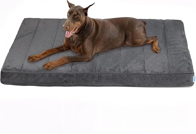 ZAKAPAWS Dog Bed for XX Large Dog - Orthopedic Pet Beds with Memory Foam, Waterproof Removable Washable Cover with Non-Slip Bottom, Grey, 47" L x 29" W x 3" H