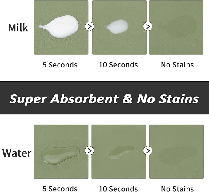 HotLive Dog Food Mat - Absorbent Cat Mat for Food and Water, No Stains Pet Feeding Bowl Mat, Easy to Clean Pet Placemats, Quick Dry Dog Water Dispenser Mat for Messy Drinkers | Green 24"x36"