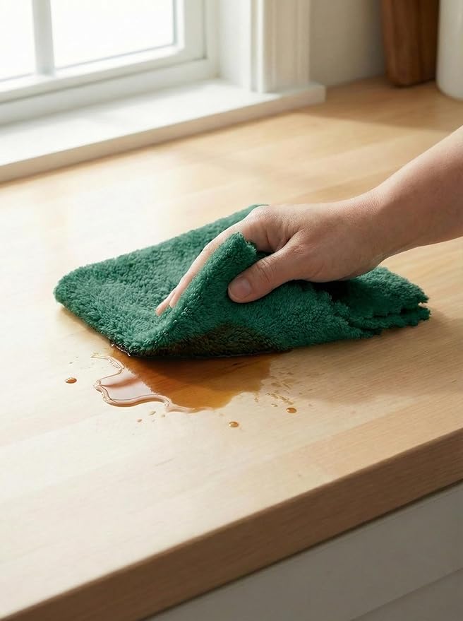 BRODER MFG. INC. Extra Large Microfiber Kitchen Towels (16"x19", 4-Pack (Red, Green, & White)) - Ultra Plush, Lint Free Reuseable Cloths for Everyday Use - Absorbent Scalloped Edge Dish Cloths