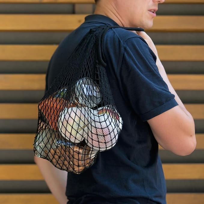 DRWSSR 2pcs Fashion Storage Mesh Bag Reusable Fruit Mesh Bag Shopping Mesh Bag Pure Cotton Portable Mesh Bag Shopping Bag