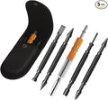 TYRWEEY 5-Piece Nail Setter Dual Head Nail Set & Dual Head Center Punch & Hinge Pin Remover Punch Set, Nail Setter Features 1/8-in, 3/16-in, 1/16-in, 1/32-in & Trim Nail Punch with Retaining Clip