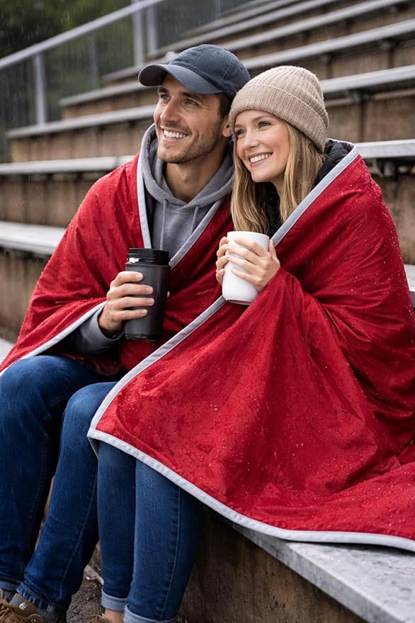 Premium Deluxe - 100% Waterproof Blanket Guarantees to Keep Your Bed Dry! Crinkle-Free Ultra-Soft Fleece Furniture Protector for People Kids Pets. EZ Wash/Dry Red/Grey Reversible 80x60
