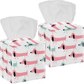 Set of 2 Velvet Tissue Box Covers - Waterproof Dutch Flannel Fabric, Fits 5x5x5in Boxes, Decorative Storage for Living Room, Bathroom, Office