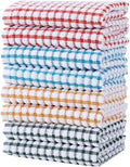 Oeleky Dish Towels for Kitchen, Cotton Kitchen Towels for Drying Dishes Pack of 8 (Multi B, 15X26 inches)