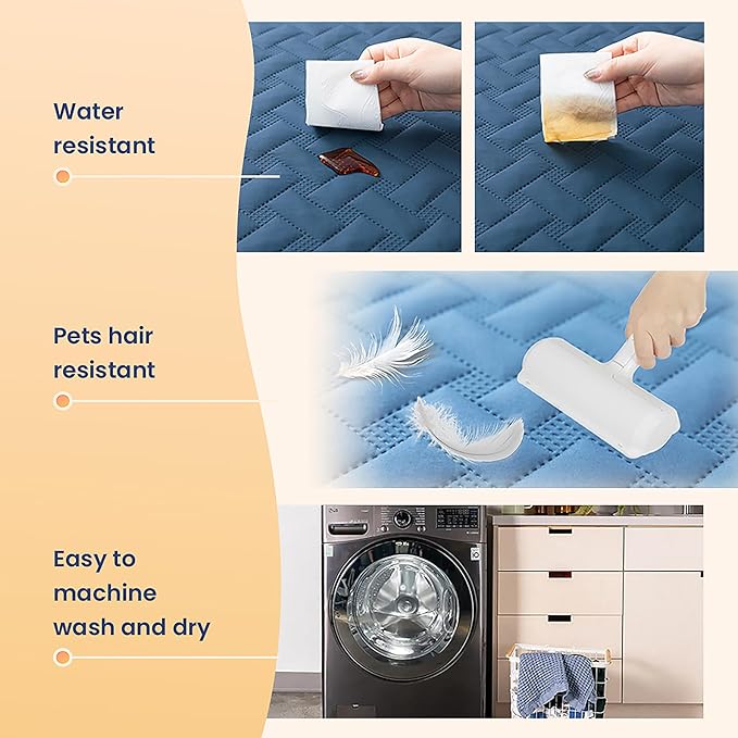 gogobunny 100% Double Sided Waterproof Dog Blanket Soft Pet Bed Cover Reversible Protect Furniture Couch Sofa Car for Puppy Cat Kids (Dark Blue/Light Blue, 40x50 Inch (Pack of 1))