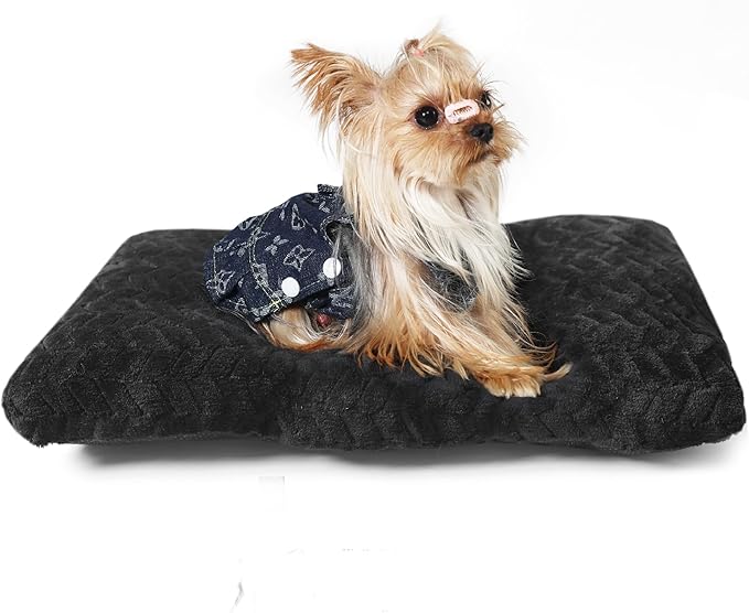Necesitar Puppy Bed for Small Dogs Crate Pad Washable Ultra Soft Kennel Pad fit Dog Cages with Anti-Slip 22 Inch Pet Comfy Sleeping Pillow Up to 15 lbs Pets,22 x 13 Black