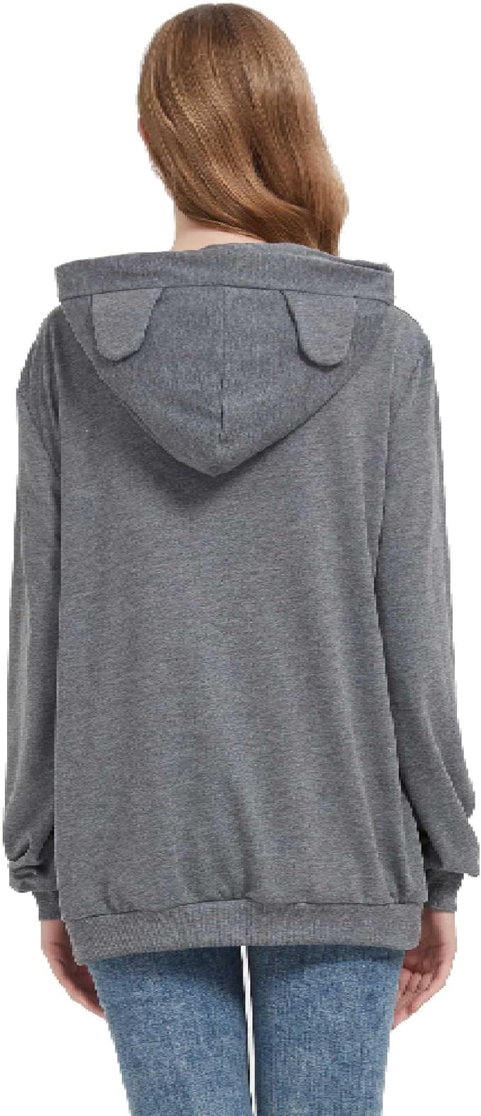 Gets Pet Cat Dog Pouch Hoodie Kitten Puppy Holder Carrier Long Sleeve Kangaroo Pocket Hoodie Unisex (Dark Grey,XXL)