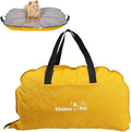 Portable Waterproof Dog Mat for Camping, Patio & Travel - Foldable Outdoor Dog Bed with Teflon Shell & Removable Plush Pad - Easy Clean, Durable - L (Lemon Yellow)