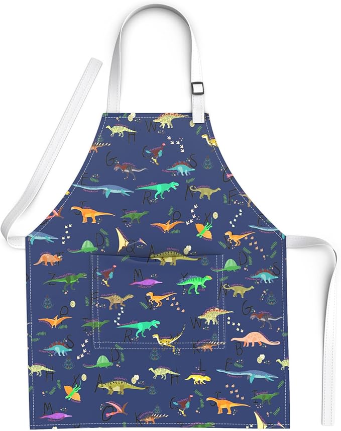 Kids Aprons for Girls and Boys, Toddler Apron with Pocket for Painting, Cooking, Baking, Gardening and Crafts