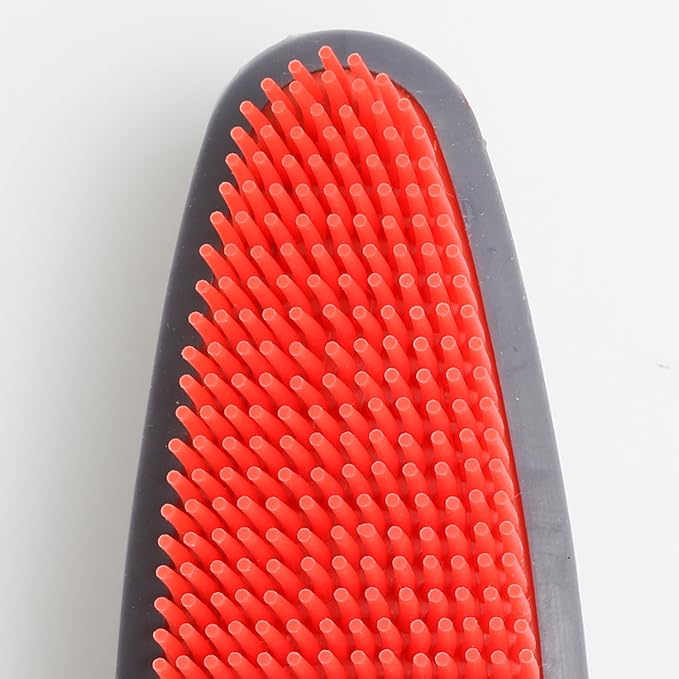 Godiyyer Rubber Pet Hair Removal Brush for Couch Clothes Dog Cat Pet Hair Carpet, Also Used as Dog Cat Bath Brush with Massage Effect (orange)