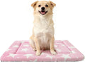 Wittop Washable Dog Bed Plush Orthopedic Outdoor Crate Mat with Non-Slip Bottom,Luxe Soft Kennel Pad for Pets, Pink (Upgraded Version-Pink-Star, Upgraded Version(M)(30.0" L x 20.0" W x 1.5" Th))