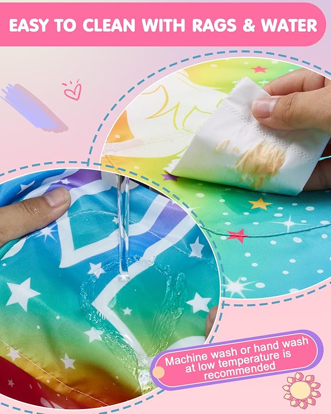 Lictin 2 Pack Kids Apron Girls Boys for Cooking, Waterproof Art Apron with Pockets for Kids Painting Cooking Baking