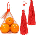 MUKLEI 400 Pcs 22 Inch Nylon Mesh Bags, Red Plastic Produce Net with Buckles, Red Mesh Produce Bags Fruit Net Seafood Boil Bag for Onion Potato Storage