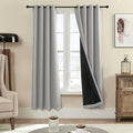 Rutterllow 100% Blackout 330 GSM Curtains 2 Panels, Full Shade 72 Inches Long Complete Drapes for Living Room, Gray Thermal Insulated Bedroom Window Treatment Drapes (Light Grey, 52x72 inch)