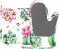 Mxocom Plants Oven Mitt and Pot Holder with Silicone Watercolor Cactus Summer Floral Mexican Cacti Heat Resistant Kitchen for Cooking BBQ Baking Grilling Spring/Summer