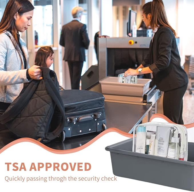 TISRATOK 24 PCS Clear Toiletry Bag for Women Men, Transparent Cosmetic Bag for Travel Makeup Organizer TSA Approved Pouch - White,Medium