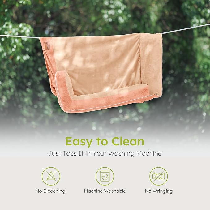 CWAWZ Jumbo Dog Bed for Extra Large Dogs, Orthopedic Dog Bed with Cooling Gel Memory Foam, Waterproof Pet Bed with Removable Washable Cover, 45" Pet Sofa Couch Dutch Velvet with Bone Toy, Peach Pink