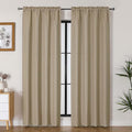 Lecloud Bessie Camel Light Filtering Curtains 84 Inches Long 2 Panels Set, Faux Linen Textured Window Curtains, Privacy Burlap Curtain for Dining Room/Bedroom/Living Room, Each 40 W x 84 L