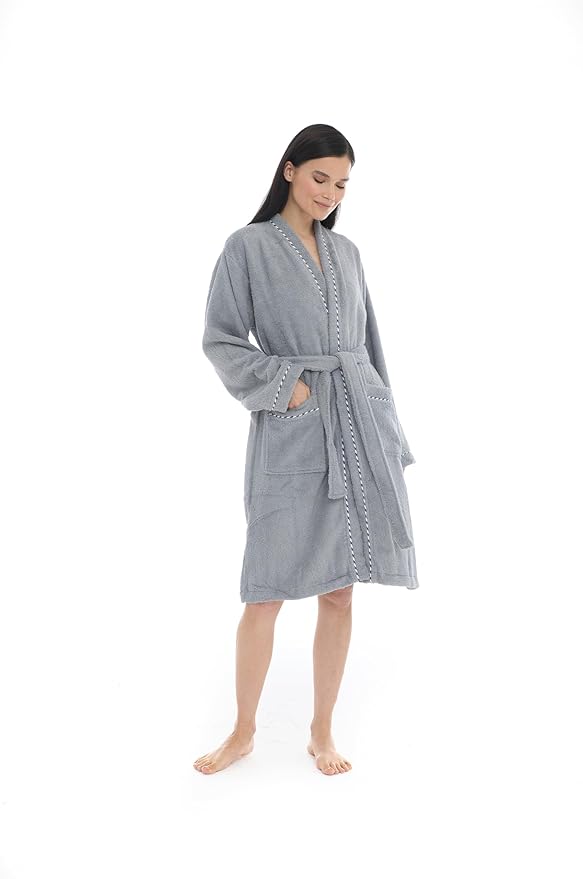 Seritaine Robes for Women, 100% Turkish Cotton Womens Robe, Luxury, Terry Cloth Long Spa Bathrobe