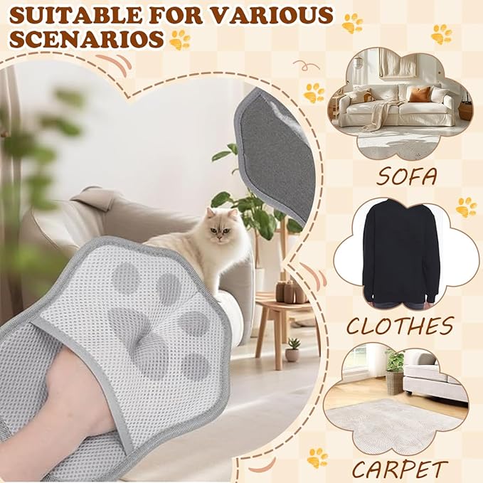 JDHTMTCBGX Pet Hair Removal Glove, Magic Pet Hair Remover Glove Reusable, Magic Brush Pet Hair Remover for Clothing, Couch, Carpet, Car Seat.
